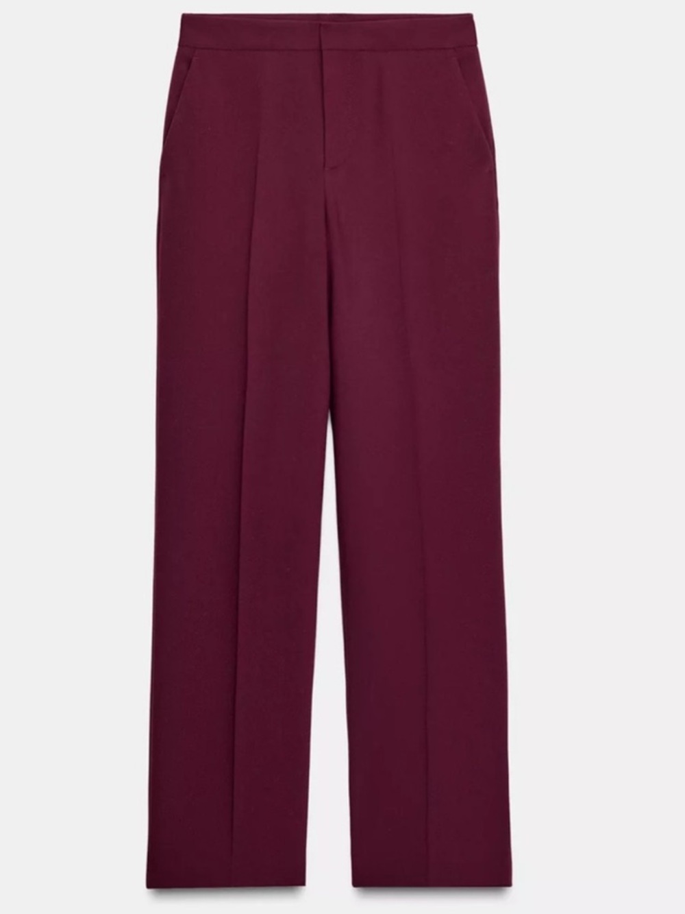 Zara feather cuff blazer XS and pants S set in burgundy - Picture 3 of 12